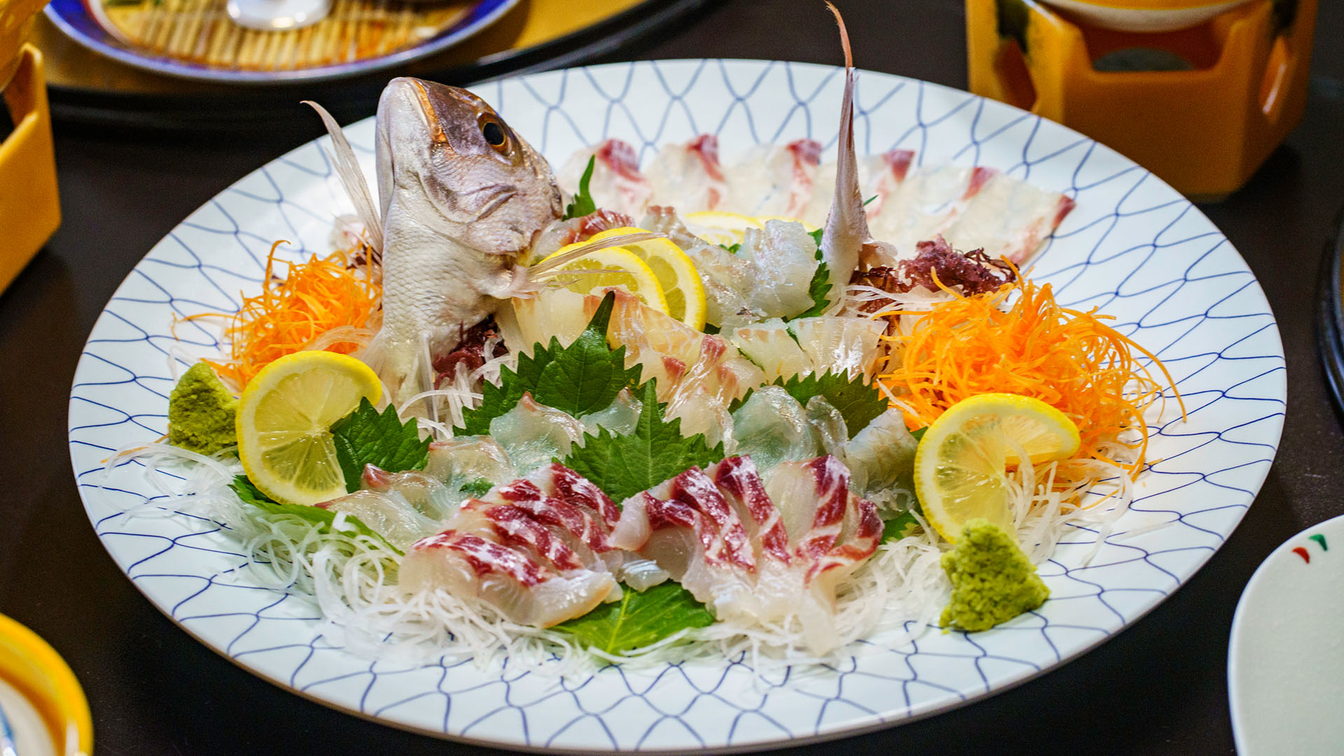 釣った魚の夕食（盛り付け）